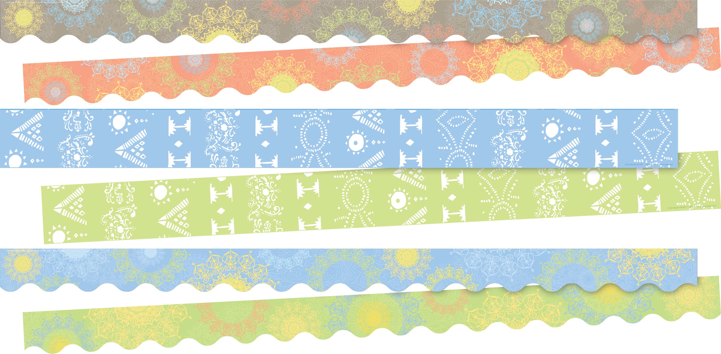 BARKER CREEK Double-Sided Trim Set of 3 Classroom Border Strips