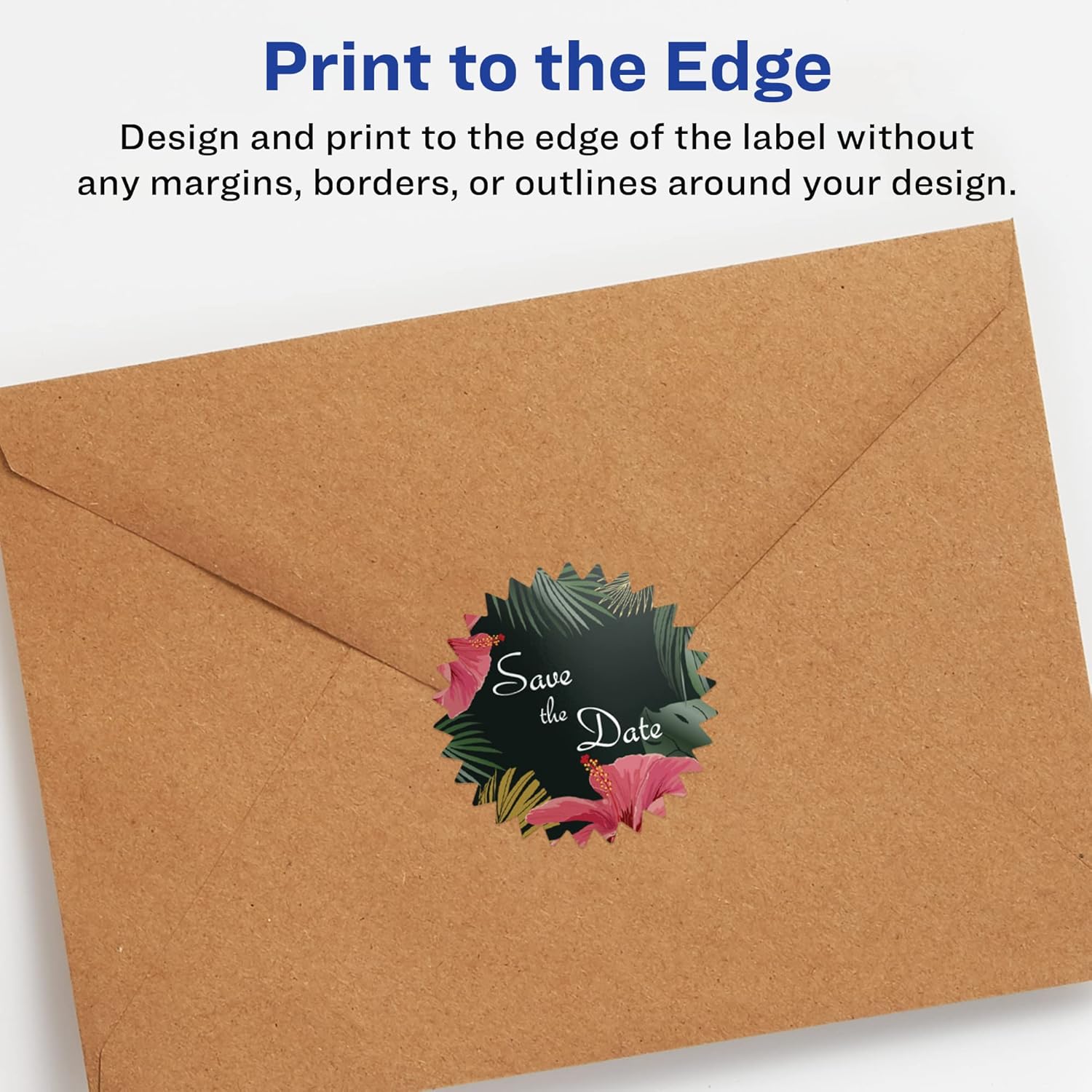 Avery Glossy White Starburst Labels, Sure Feed Technology, 3", Print-to-the-Edge, Permanent Adhesive, Laser/Inkjet Printable