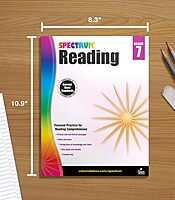 Spectrum Reading Comprehension Grade 7, Ages 12 to 13, 7th Grade Reading Comprehension Workbooks Covering Nonfiction and Fiction Passages, Analyzing and Summarizing Story Structure