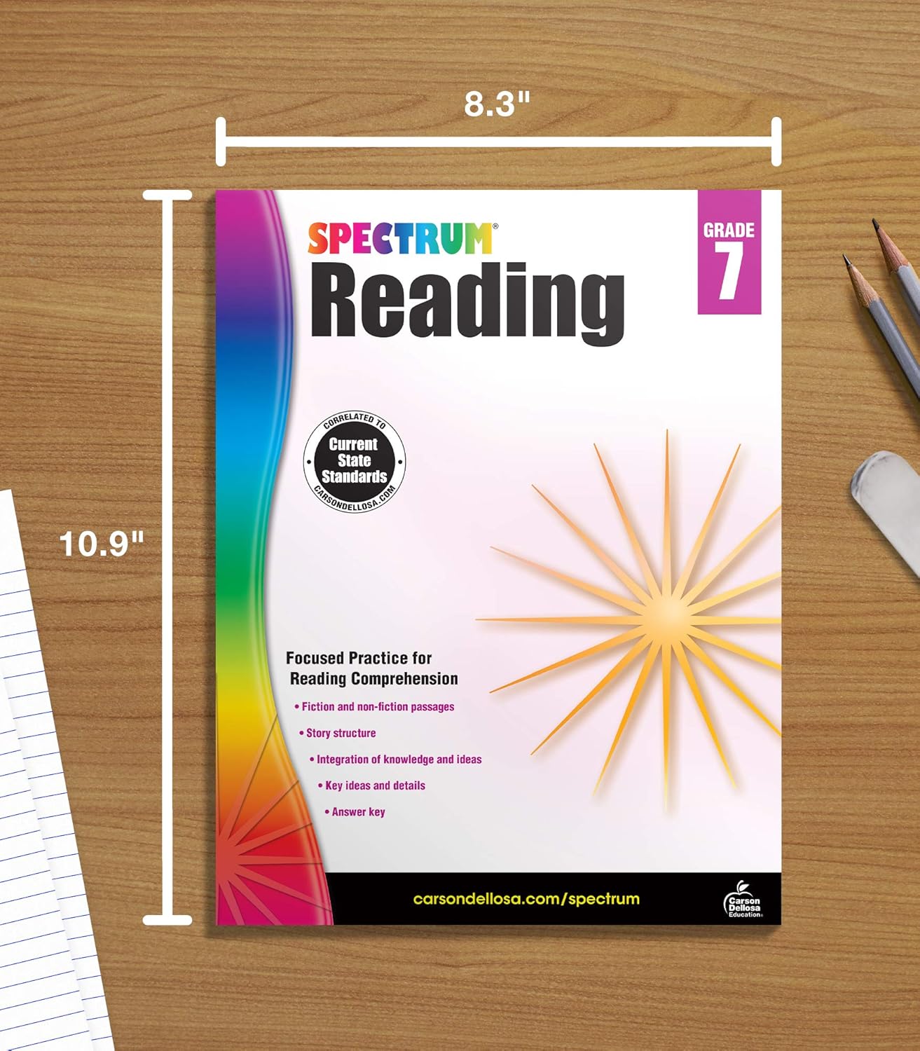 Spectrum Reading Comprehension Grade 7, Ages 12 to 13, 7th Grade Reading Comprehension Workbooks Covering Nonfiction