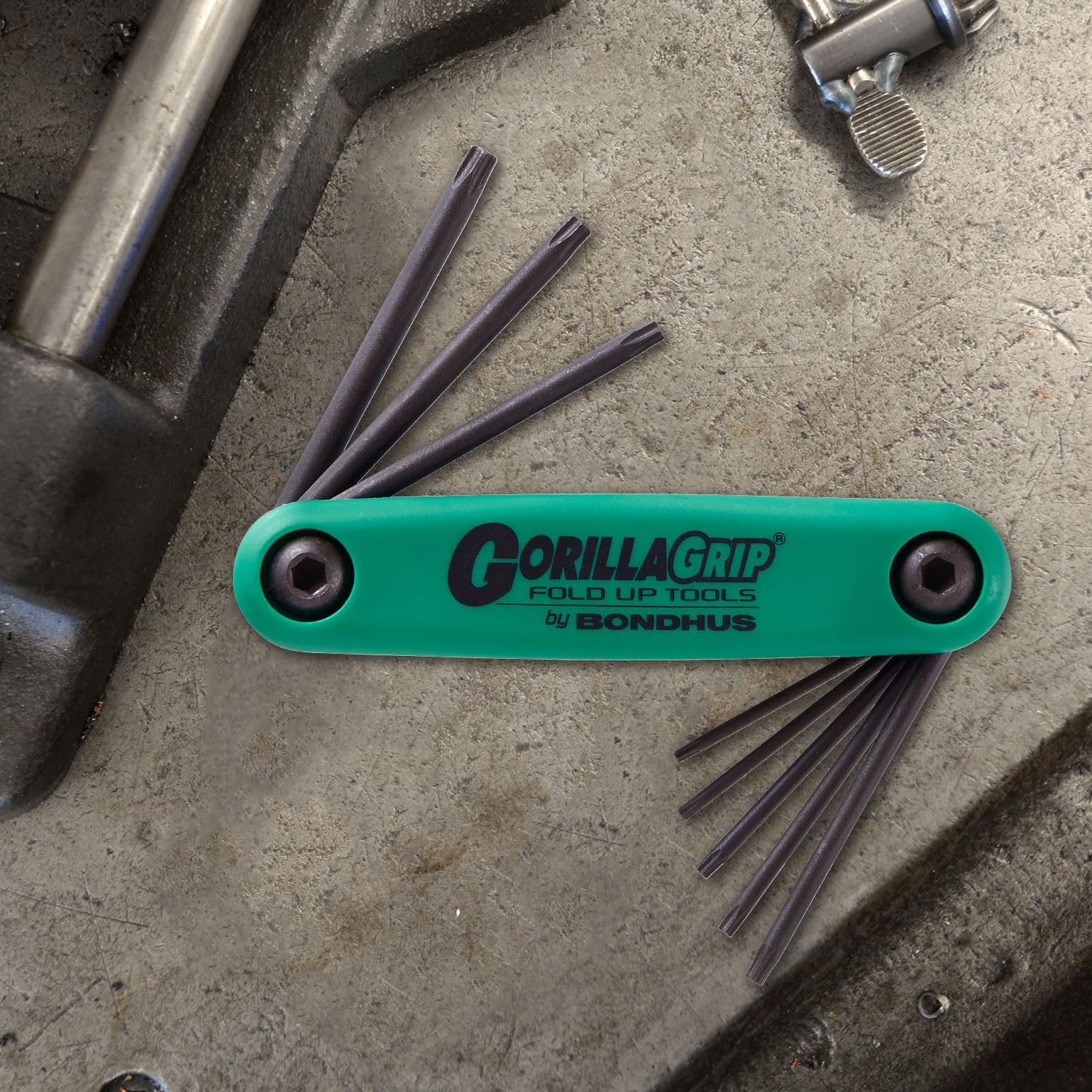 Bondhus 12632 GorillaGrip, Set of 8 Star Fold-up Keys, sizes T6-T25, multi, one size