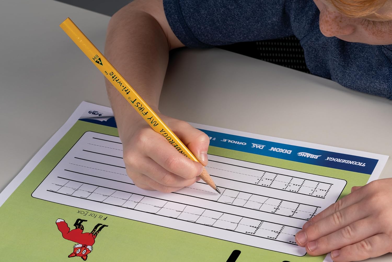 Ticonderoga My First Tri-Write Wood-Cased Pencils, Unsharpened, 2 HB Soft, Without Erasers, Yellow, 36 Count