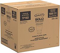 Solo Ultra Clear 16 Oz Plastic Cold Cup, TP16D (1,000 Count) 1000 Count (Pack of 1) Plastic Cup