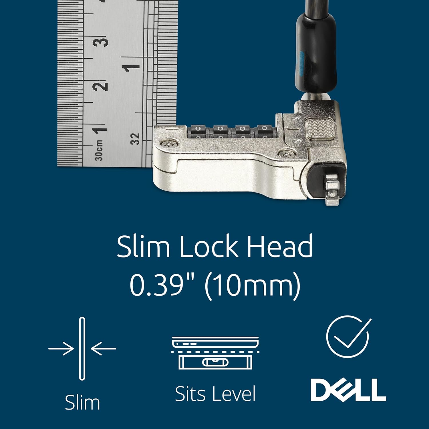 Kensington Slim N17 2.0 Combination Laptop Lock for Wedge-Shaped Slot Dell Laptops (K65094WW)