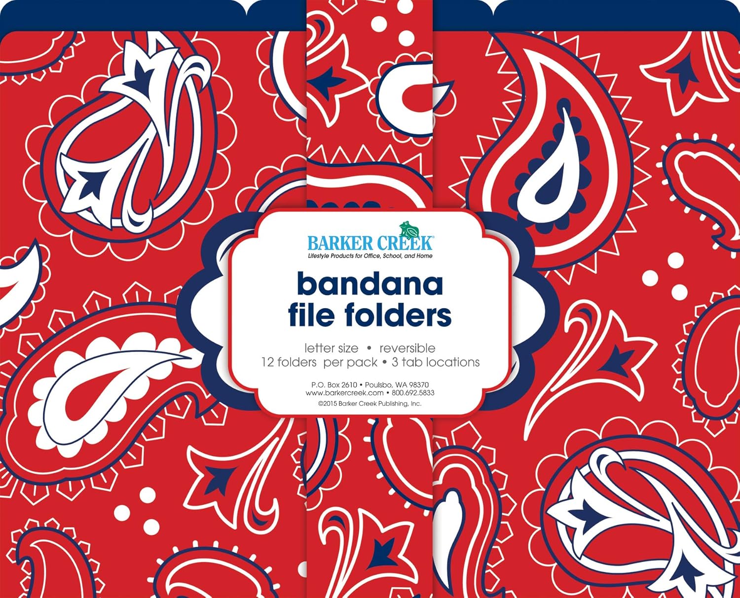 Barker Creek Designer File Folders, Letter Size, 1/3 Cut Tabs