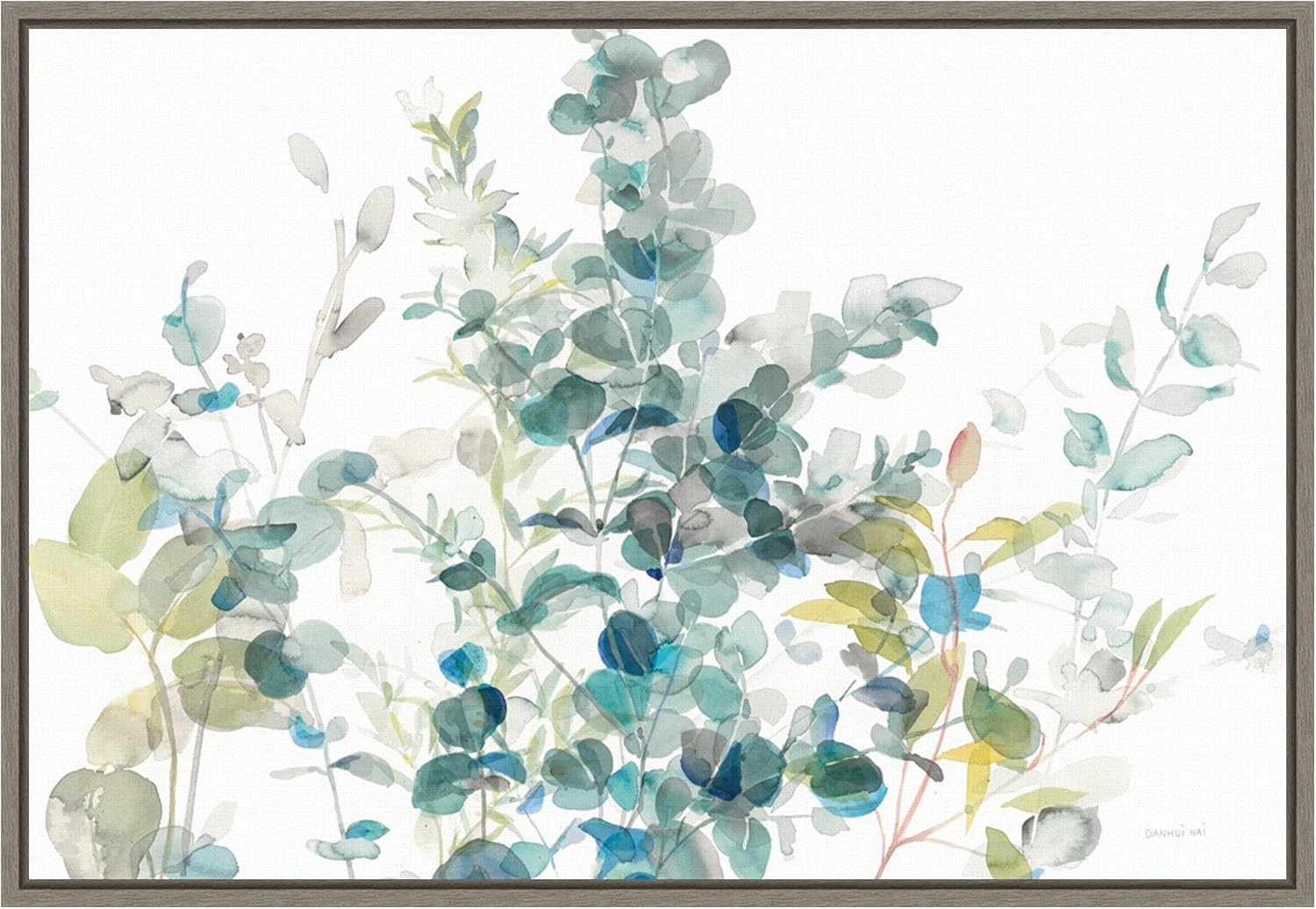 Amanti Art Framed Canvas Wall Art 16x23 Eucalyptus I White Crop by Danhui Nai, Framed Wall Art Canvas, Flowers Artwork