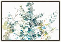 Amanti Art Framed Canvas Wall Art 16x23 Eucalyptus I White Crop by Danhui Nai, Framed Wall Art Canvas, Flowers Artwork, Rustic Farmhouse Decor, Medium Poster Painting for Living Room, Bedroom Grey