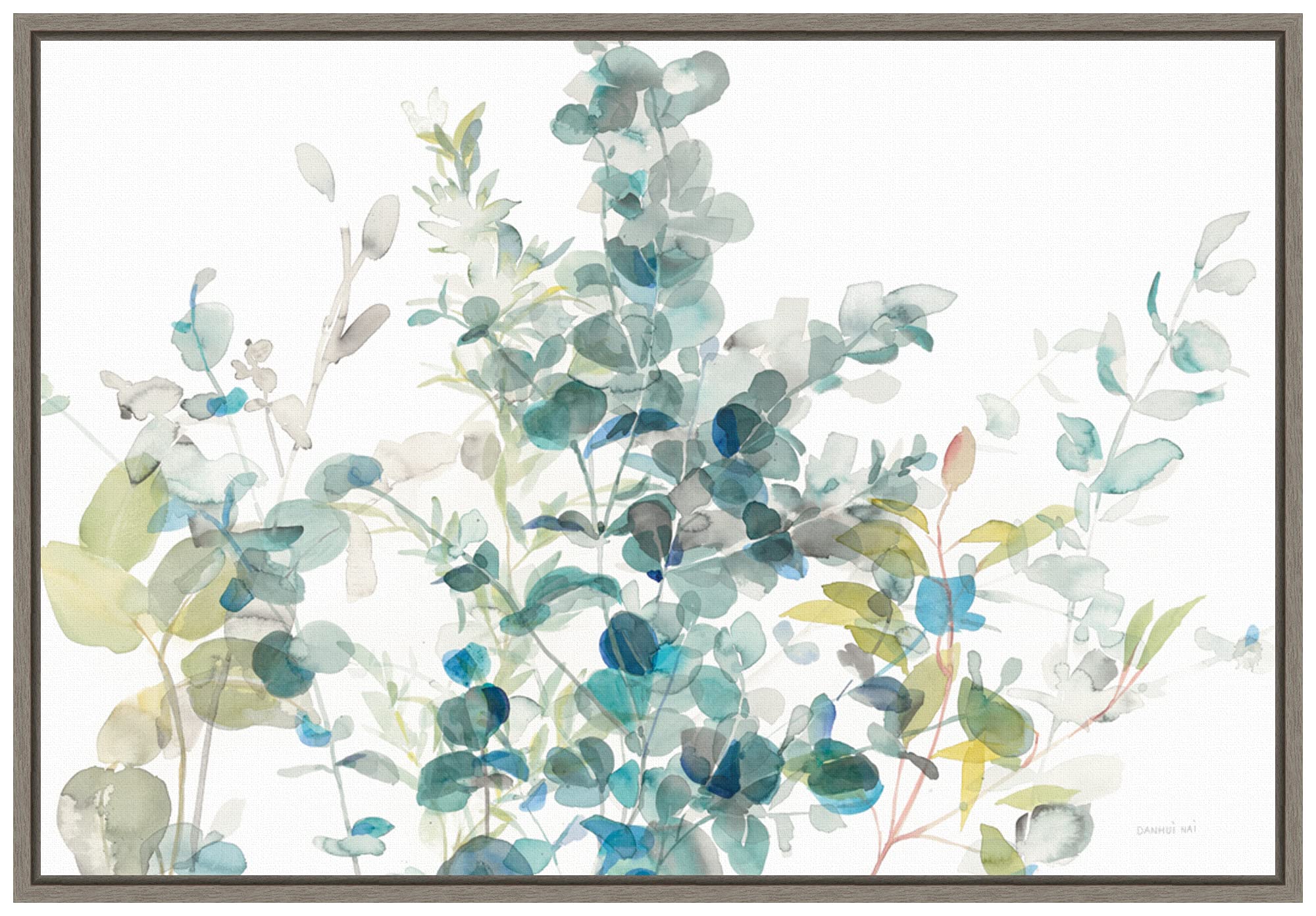 Amanti Art Framed Canvas Wall Art 16x23 Eucalyptus I White Crop by Danhui Nai, Framed Wall Art Canvas, Flowers Artwork