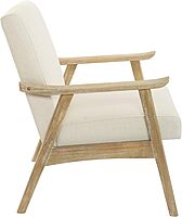 OSP Home Furnishings Weldon Chair in Linen Fabric with Brushed Natural Finished Frame