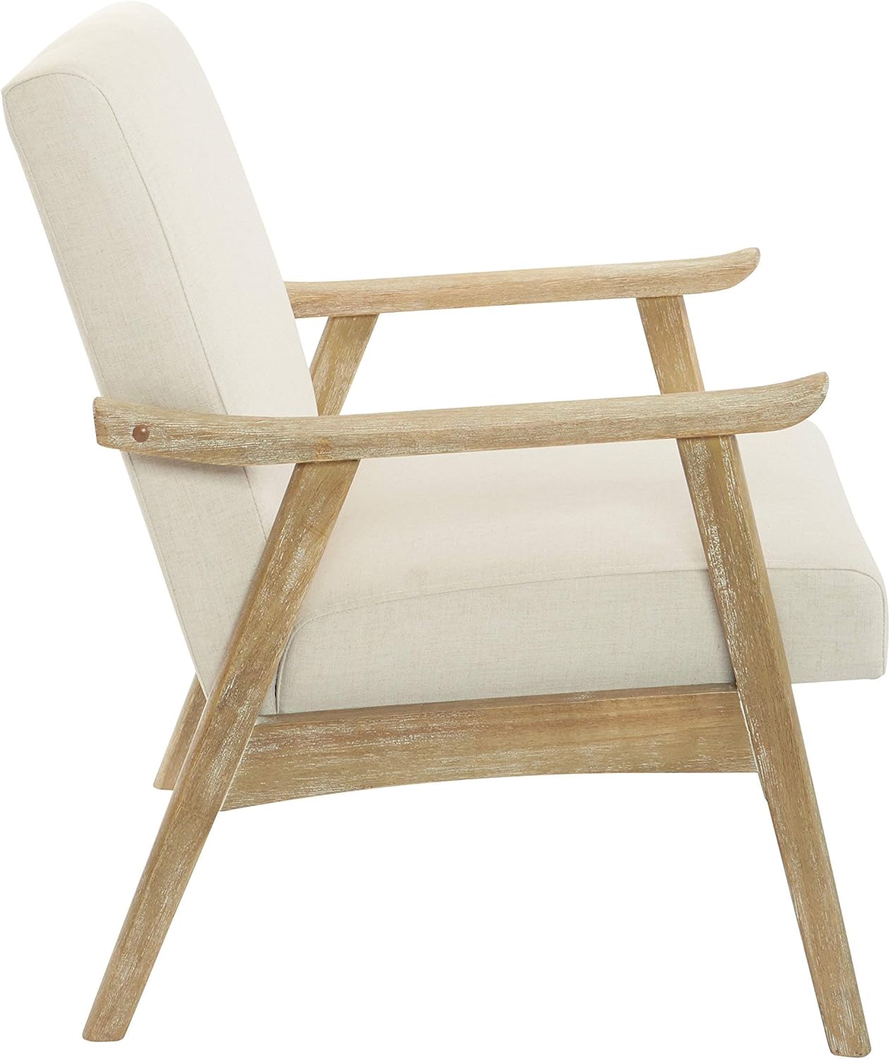 OSP Home Furnishings Weldon Chair in Linen Fabric with Brushed Natural Finished Frame