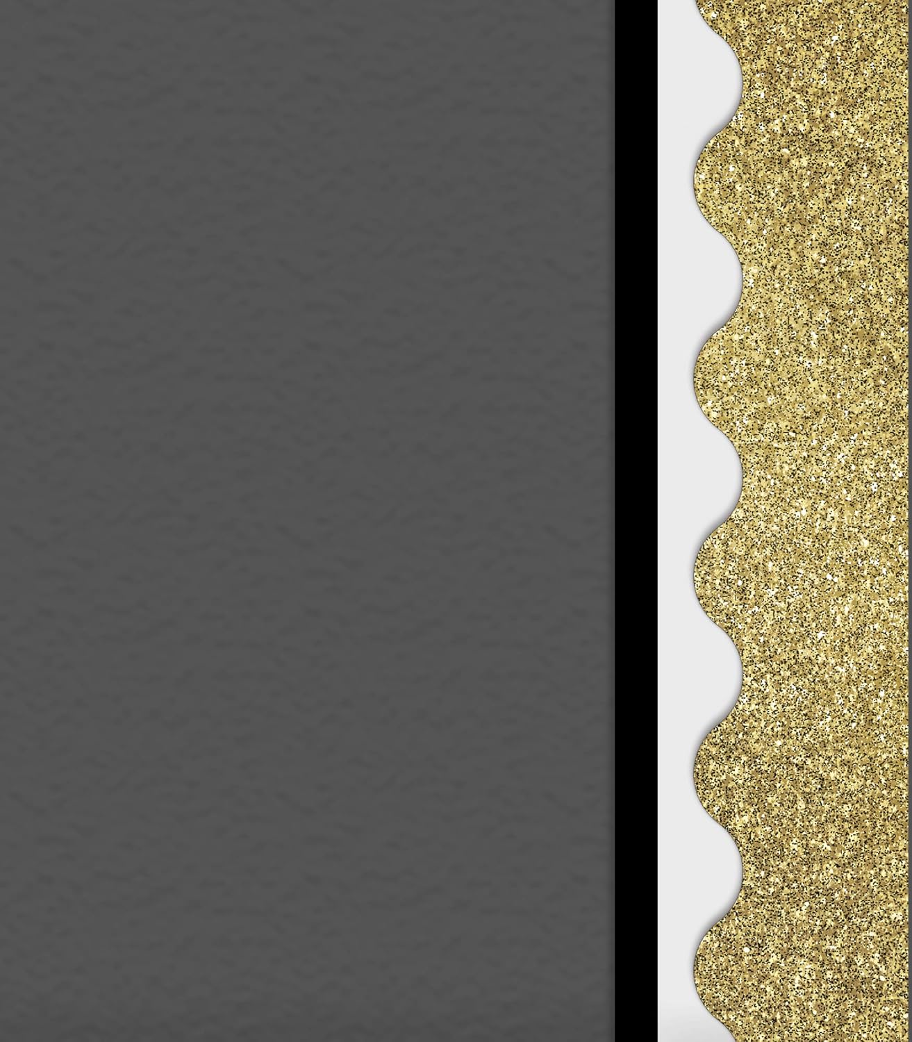 Carson Dellosa Sparkle and Shine 39Ft of Gold Glitter Bulletin Board Borders, 13 Strips of Scalloped Trim for New Years
