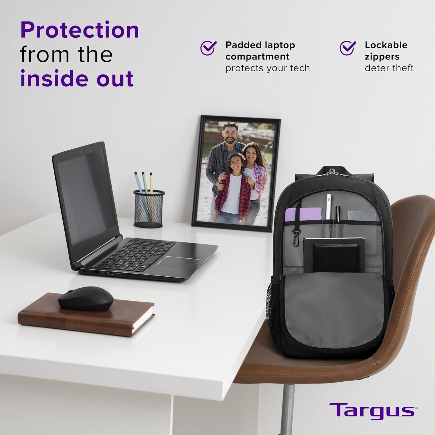 Targus 15-16 Inch Classic Laptop Backpack - Fits Most Laptops up to 16", Padded Travel Backpack for Business Commuters