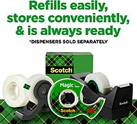 Scotch Tape Refill, 1in x 1296in, Matte Clear, Pack of 1 roll