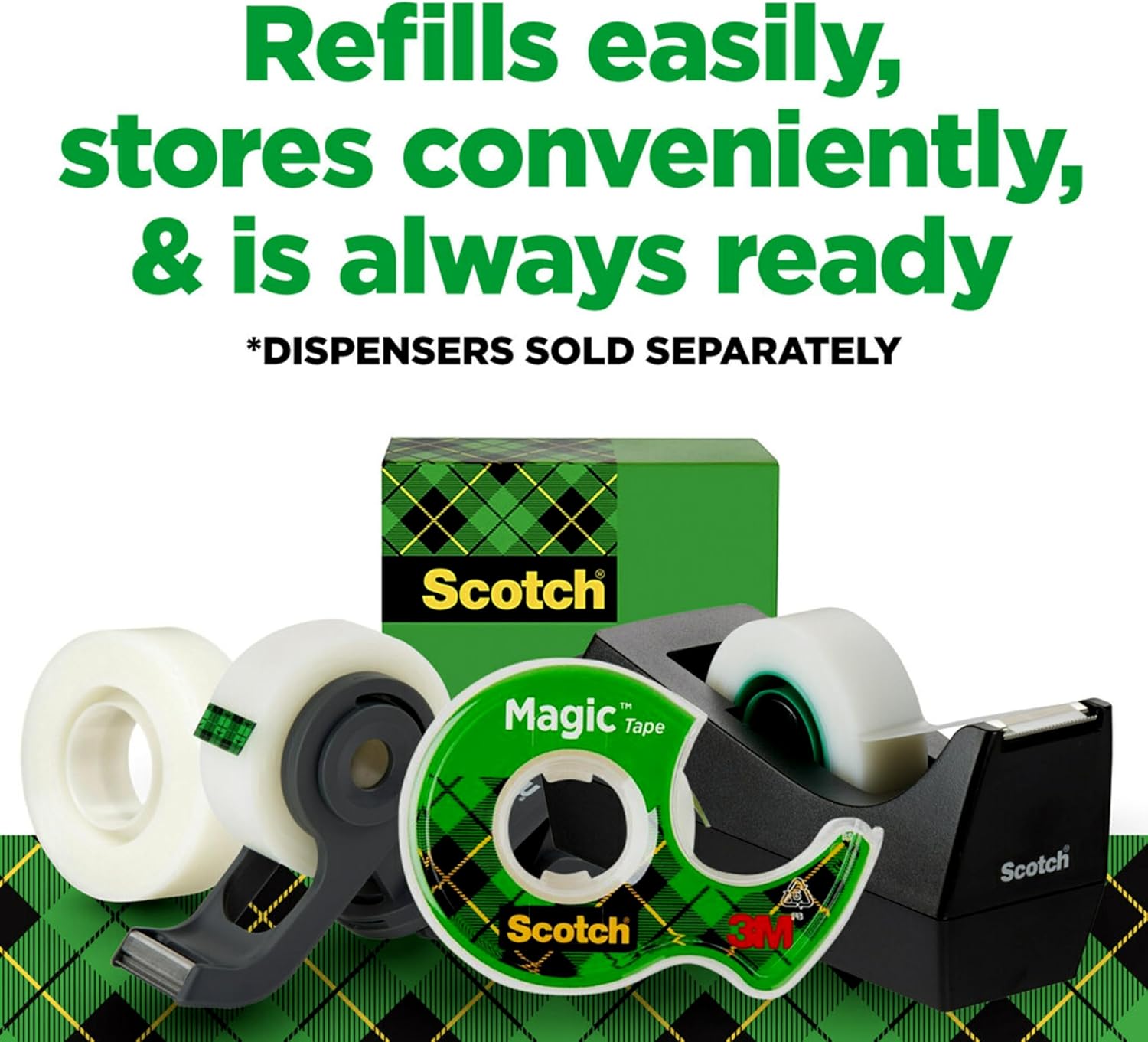 Scotch Magic Tape with Scotch Desktop Dispenser, 6 Rolls of 3/4" x 1000" Each Plus 1 Desktop Tape Dispenser