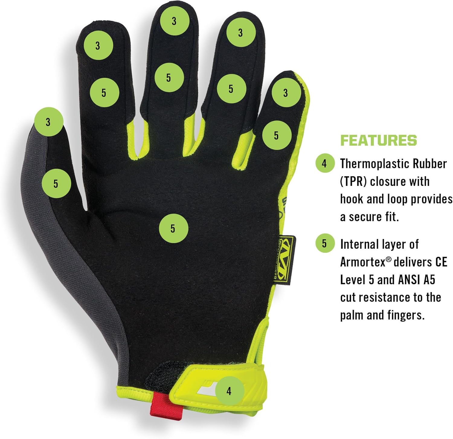 Mechanix Wear Original Hi-Viz D5 Cut Resistant Gloves
