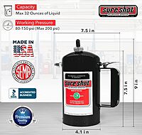 SURE SHOT A1000B 1-Quart Non Aerosol Sprayer - Refillable Pressurized Sprayer