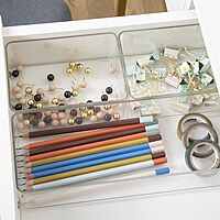 Martha Stewart Grady Stackable Plastic Storage Boxes with Lids, Set of 3