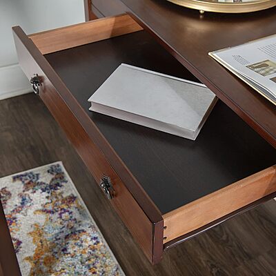 Linon Rockport 46inW Home Office Writing Desk, Antique Tobacco