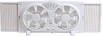 Genesis Twin Fan High Velocity Reversible AirFlow Fan, LED Indicator Lights Adjustable Thermostat & Max Cool Technology, ETL Certified, White (A1WINDOWFAN)