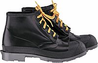 OnGuard 86104 Polyurethane/PVC Polyblend Men's Steel Toe Workshoe with Cleated Outsole, Size 6 6 Black