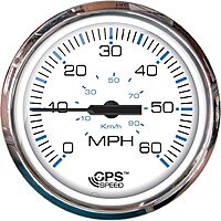 Faria Chesapeake White SS 4" Studded Speedometer - 60MPH (GPS)