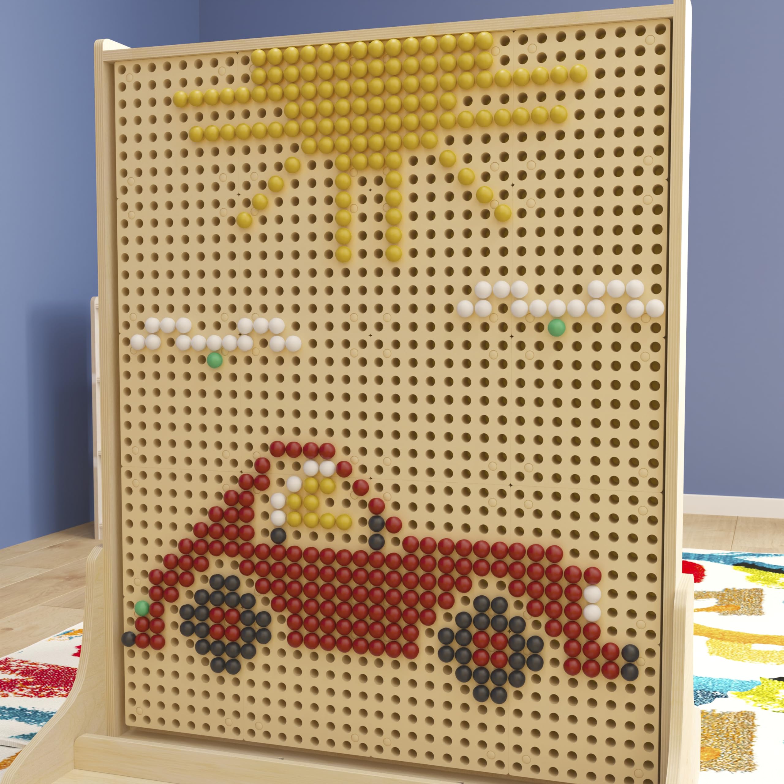 Flash Furniture Bright Beginnings Commercial Grade 512-Piece Peg Accessory Pack For Modular STEAM Walls, Multicolor