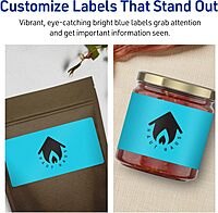 Avery Printable Rectangle Labels, Sure Feed Technology, 2" x 6", Bright Blue, Print-to-The-Edge, Laser/Inkjet Printable