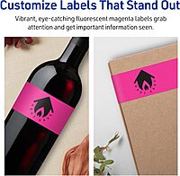 Avery Printable Rectangle Labels, Sure Feed Technology, 1-1/2" x 7-1/2", Neon Magenta Labels, Print-to-The-Edge, Laser/Inkjet Printable, 50 Total, Great for Candles and Jars 50 labels