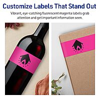 Avery Printable Rectangle Labels, Sure Feed Technology, 1.75 x 7.75, Neon Magenta, Print-to-The-Edge, Laser/Inkjet Printable