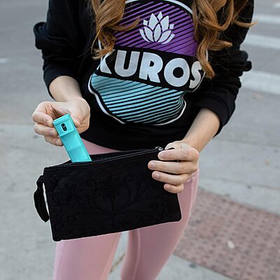 Brand Pocket Pepper Spray, Personal Alarm, or Pocket Pepper Spray and Personal Alarm Combo, Teal One Size Spray Only