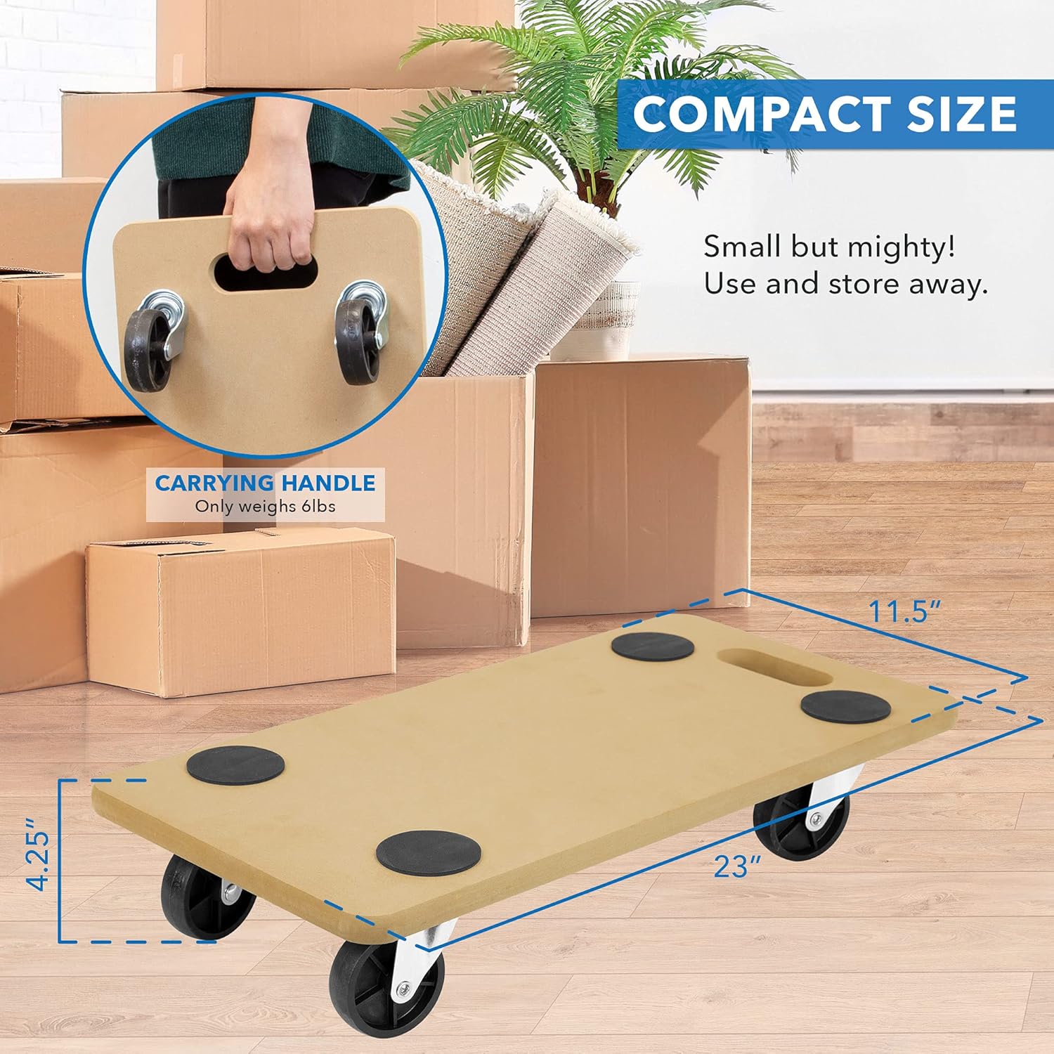 Mount-It! Furniture Dolly for Easy Moving, 220 lbs Capacity, Ideal for Pianos, Couches, Fridges