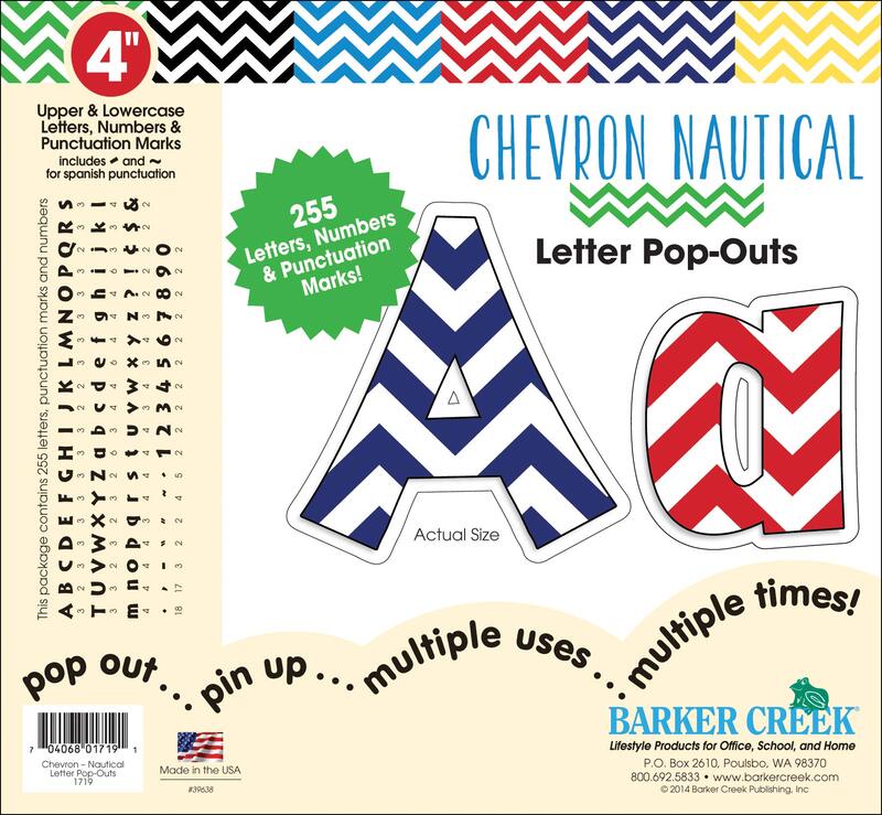 Barker Creek Letter Pop-Outs Chevron Die-Cut Cardstock