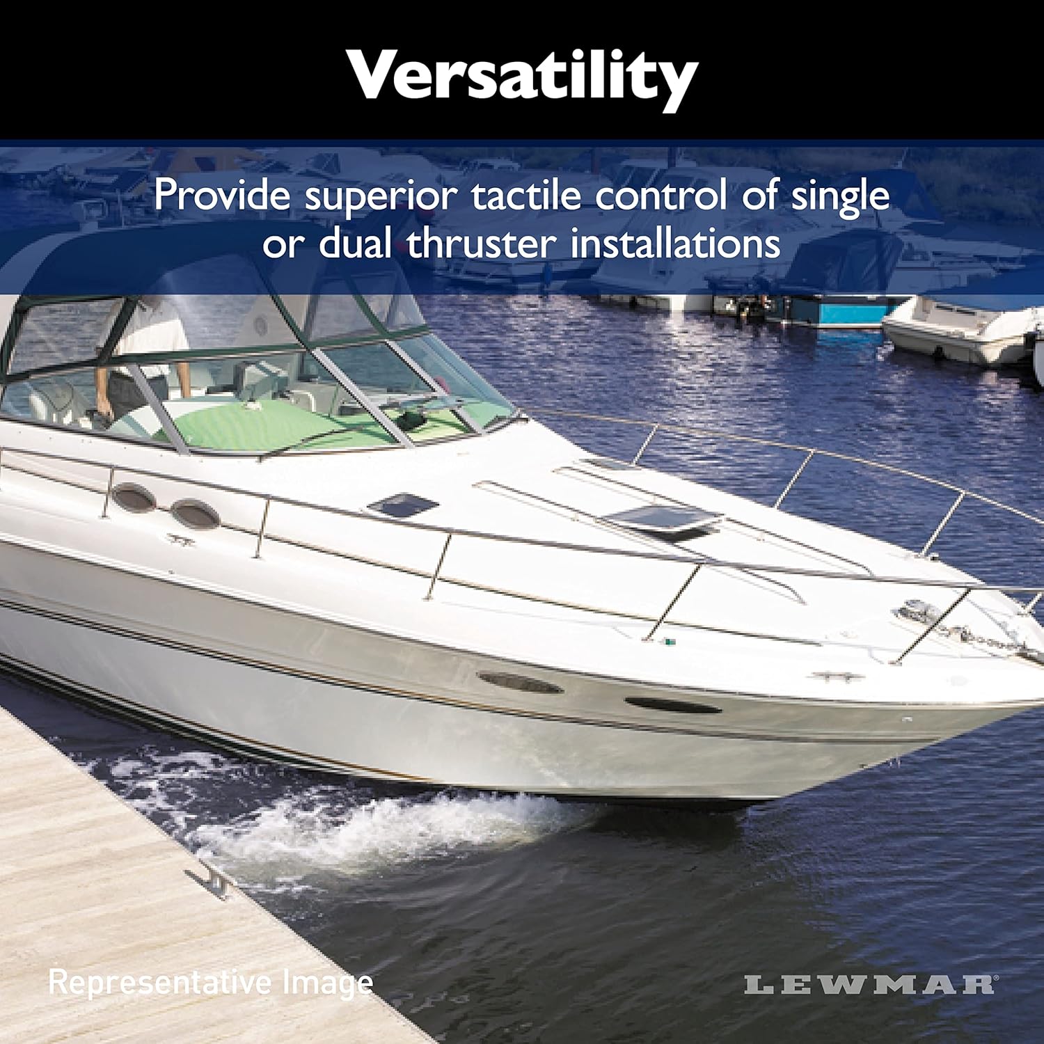 Lewmar Single Boat Joystick Thruster Control with Ergonomic, Tactile Pad, Sealed Membrane Switch Panel