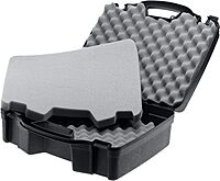 Plano Protector Series Four Pistol Case, Large, Black, Hunting Gun Case with Padlock Tabs and Foam Padding, Hard Plastic Pistol and Accessory Case