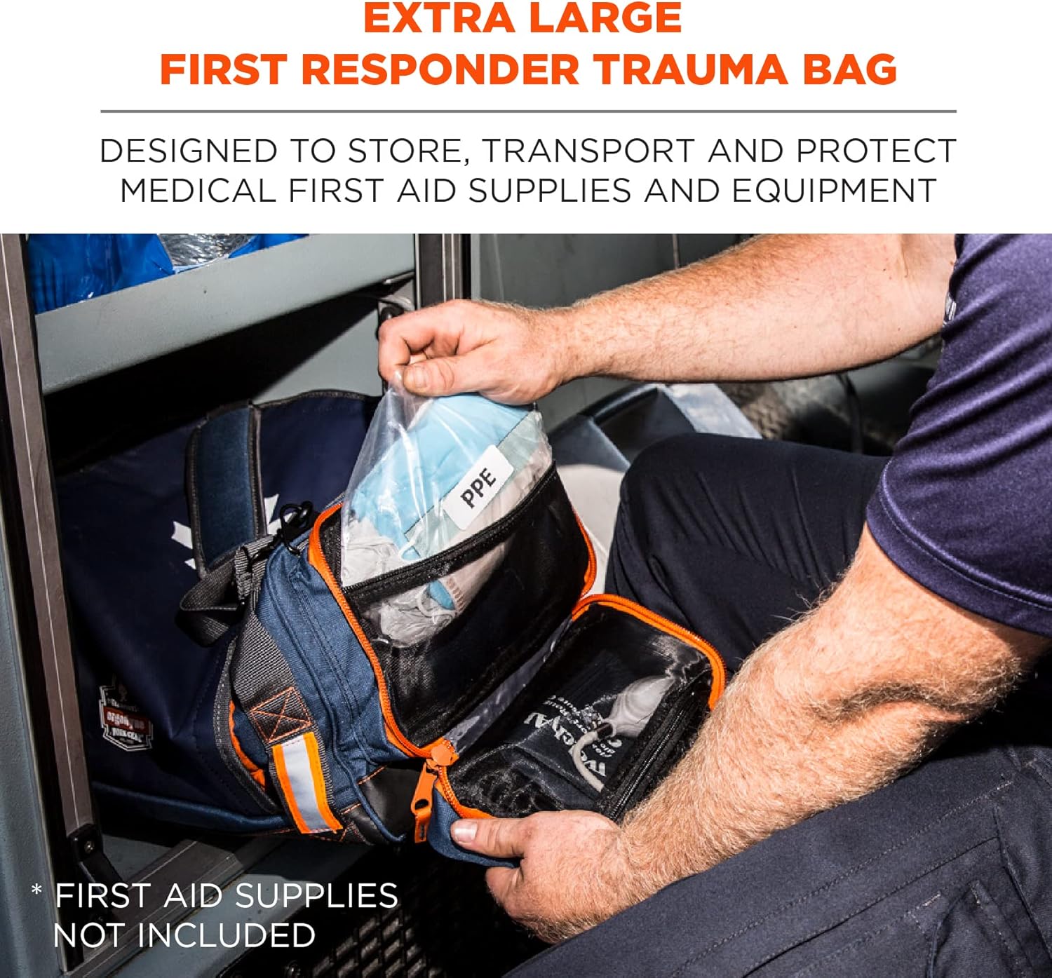 Ergodyne Arsenal 5216 First Responder Medical Trauma Supply Jump Bag for EMS, Police, Firefighters , Blue