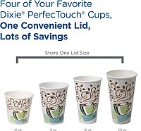 Dixie PerfecTouch Insulated Paper Hot Cups, 16 oz, Coffee Haze Design - 50 Count