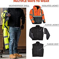 Ergodyne GloWear 8381 Type-R Class 3 Performance 3-In-1 Bomber Jacket