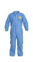 DuPont ProShield 10 Disposable Protective Coverall with Serged Seams, Elastic Cuff and Ankles, Blue, 3X-Large, 25-Pack