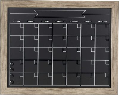 DesignOvation Beatrice Framed Magnetic Chalkboard Monthly Calendar