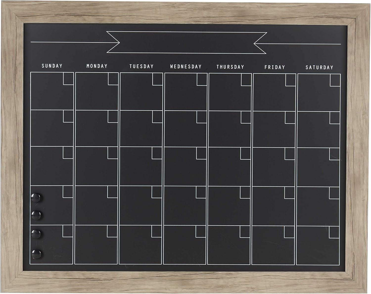 DesignOvation Beatrice Framed Magnetic Chalkboard Monthly Calendar