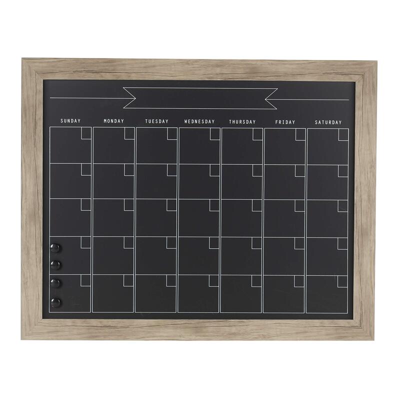 DesignOvation Beatrice Framed Magnetic Chalkboard Monthly Calendar