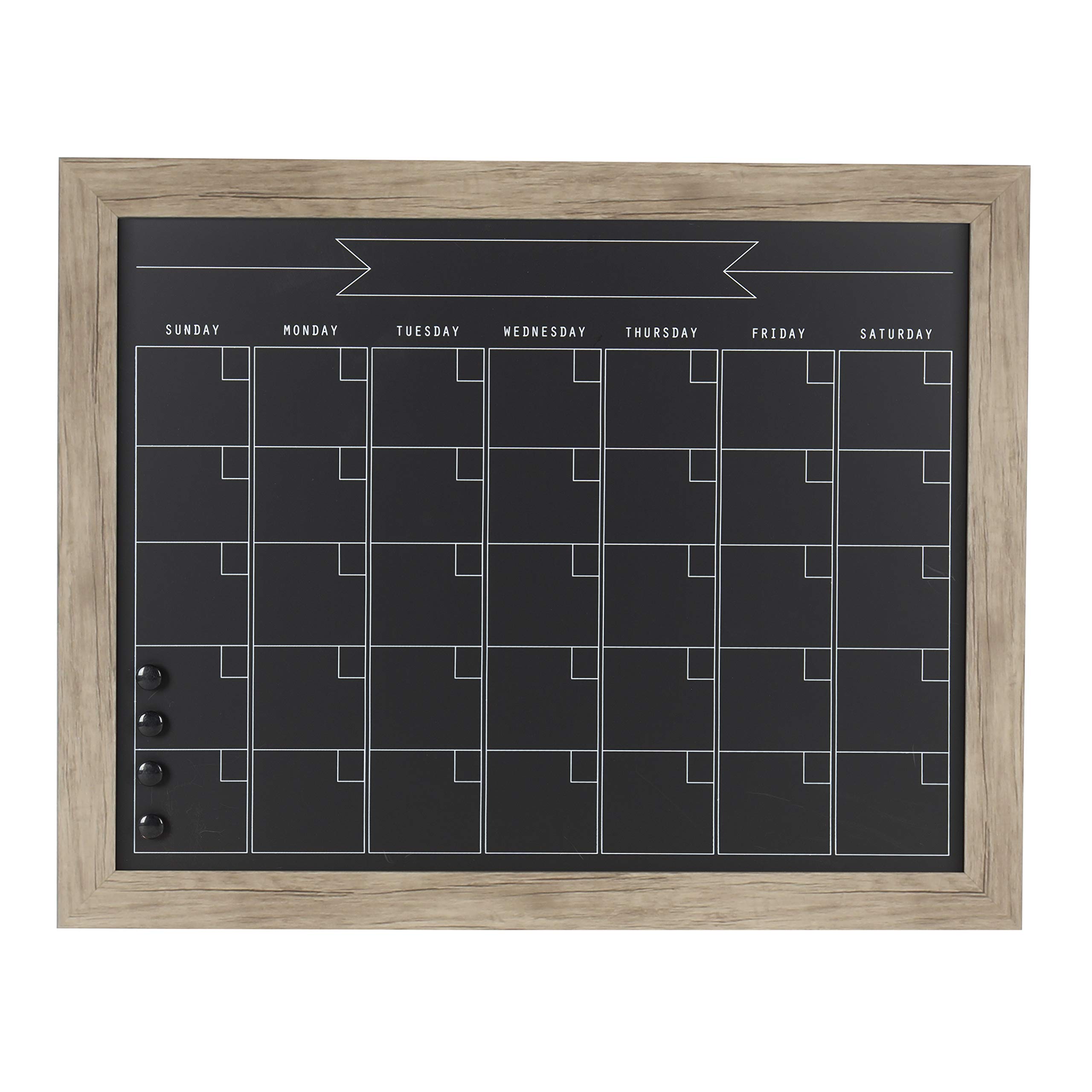 DesignOvation Beatrice Framed Magnetic Chalkboard Monthly Calendar