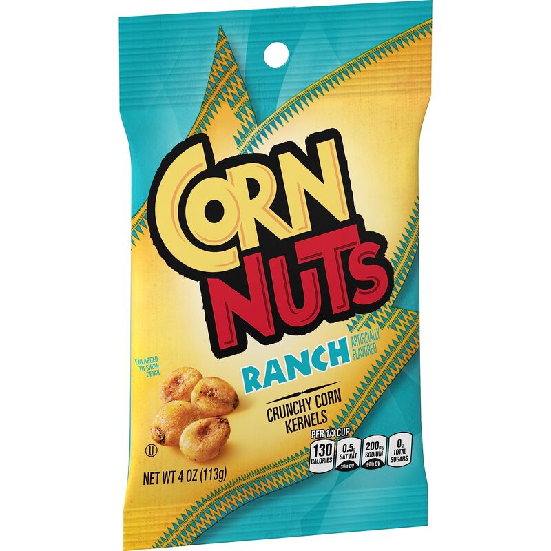 CORN NUTS Ranch Flavored Corn Kernels, Crunchy Corn Snacks, Snack Box, Variety Packs for Adults, 4oz. (Pack of 12)