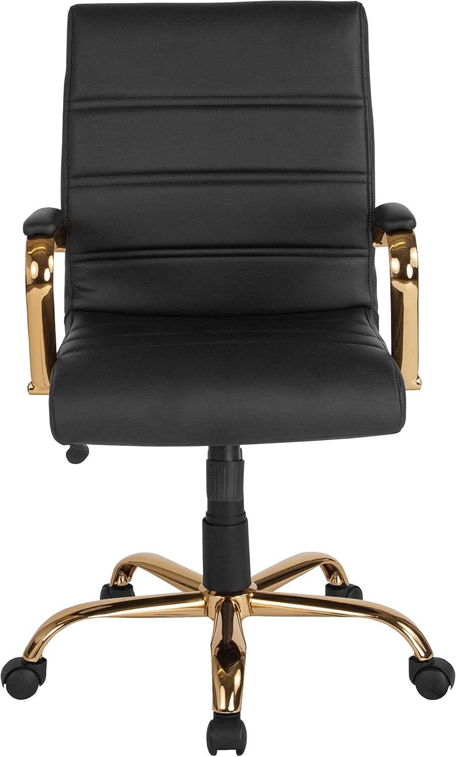 Flash Furniture Whitney Mid-Back Swivel LeatherSoft Desk Chair with Padded Seat and Armrests