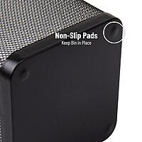 Mind Reader Mesh Trash Can, Waste Paper Basket, Square Metal Mesh 9.75" x 9.75" x 12.25" Black