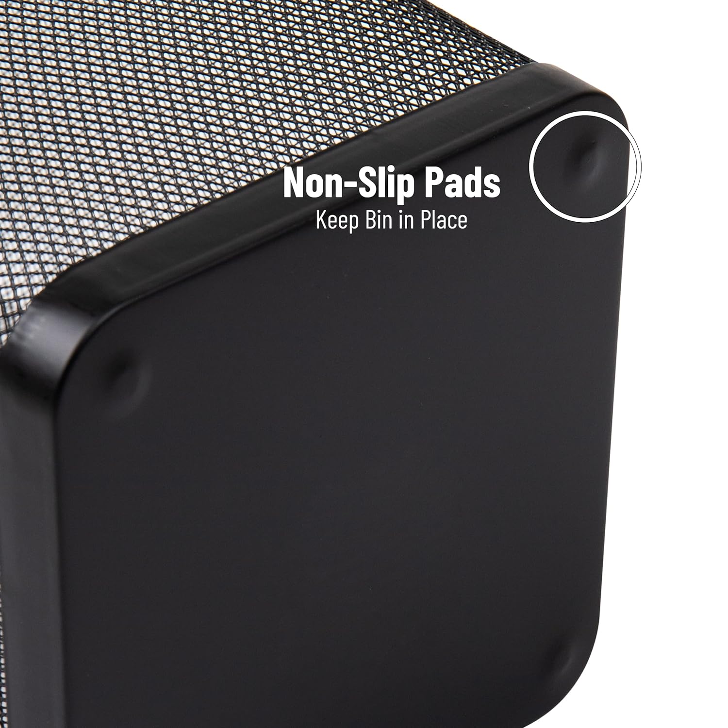 Mind Reader Mesh Trash Can, Waste Paper Basket, Square Metal Mesh 9.75" x 9.75" x 12.25" Black