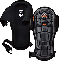 Ergodyne - 18442 ProFlex 342 Professional Knee Pads, Protective Extra Long Cap, Injected Gel Padded Technology, Adjustable Straps, Black