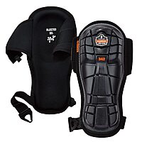 Ergodyne - 18442 ProFlex 342 Professional Knee Pads, Protective Extra Long Cap, Injected Gel Padded Technology, Adjustable Straps, Black