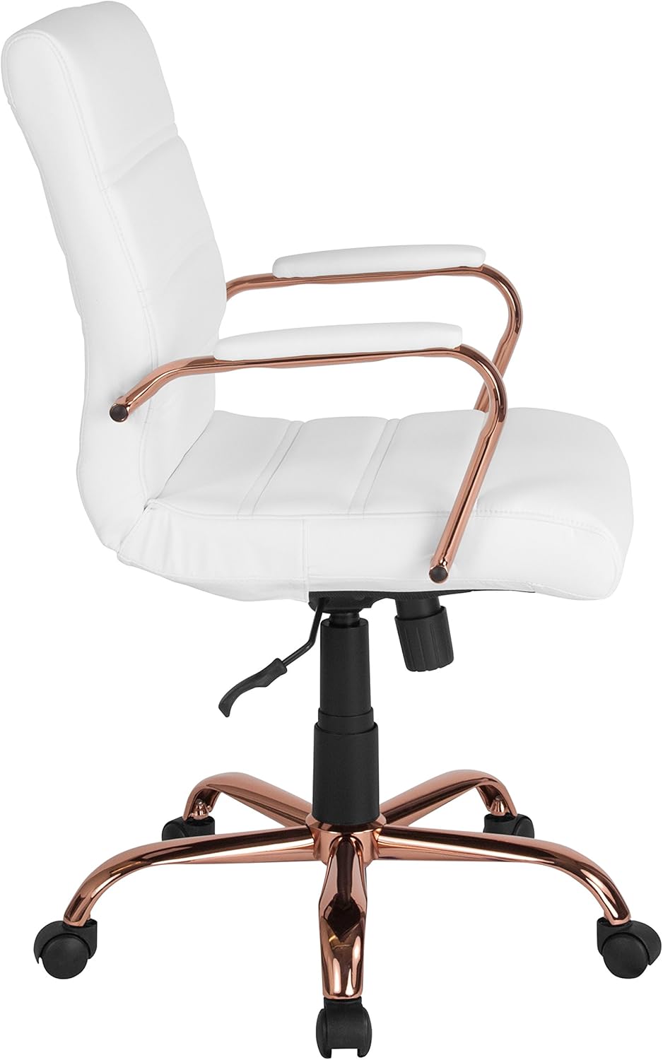 Flash Furniture Whitney Mid-Back Swivel LeatherSoft Desk Chair with Padded Seat and Armrests