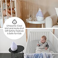CRANE Droplet/Teardrop Ultrasonic Cool Mist Humidifier, 0.5 Gallon